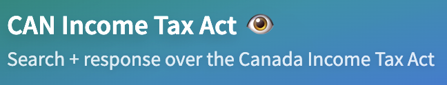CAN Income Tax Act
